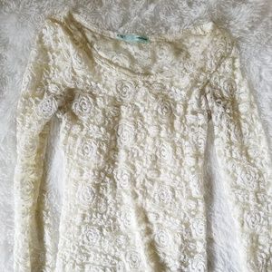 White Lace Long Sleeve Top